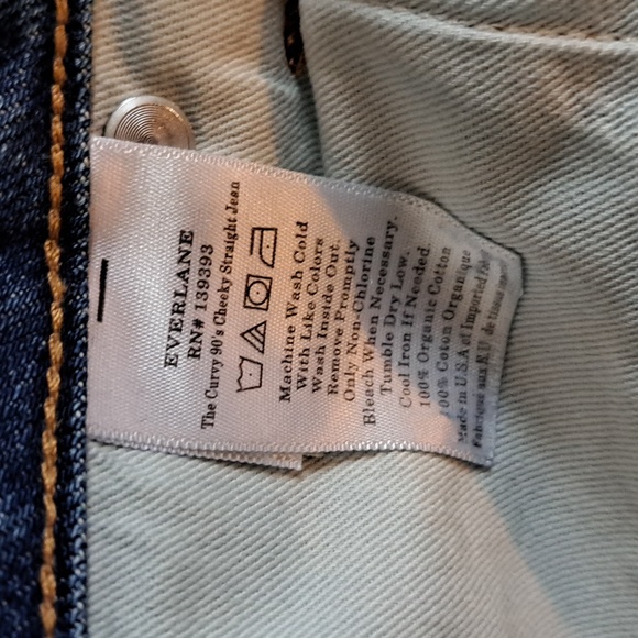 NWOT EVERLANE Womens Curvy 90's Cheeky Straight 100% Cotton Med. Wash Jeans 33R - Picture 7 of 8